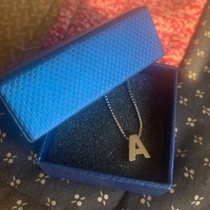 Sterling Silver “A” initial necklace
